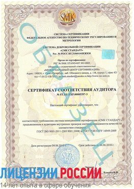 Образец сертификата соответствия аудитора №ST.RU.EXP.00005397-3 Курганинск Сертификат ISO/TS 16949